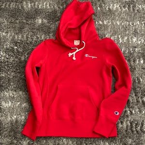Champion Reverse Weave Vibrant Red Hoodie Small